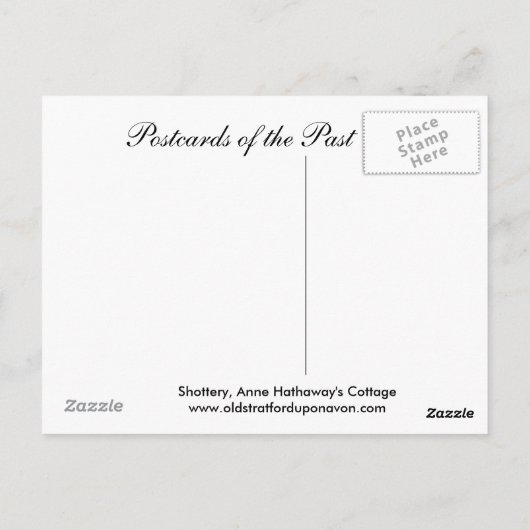 旧はがき、シュタリー、アン・ハサウェイのコテージ ポストカード (裏面)