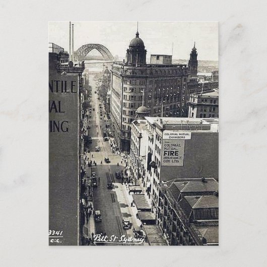 旧はがき – ピット通り。シドニー、NSW ポストカード (正面)