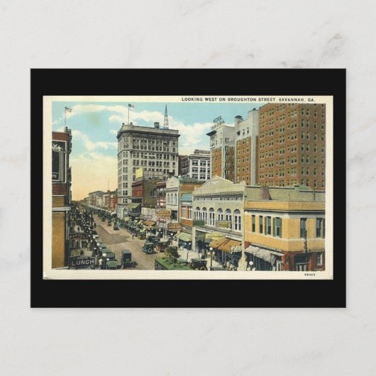 旧はがき、ブロートン・セント、サバンナ、ジョージア ポストカード (正面)
