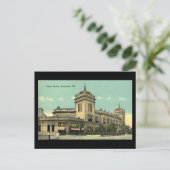 旧はがき、ユニオン駅、サバンナ、ジョージア ポストカード (スタンド正面)