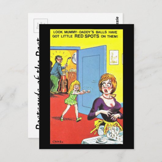 旧はがき – 旧漫画ゴルフはがき ポストカード (正面/裏面)