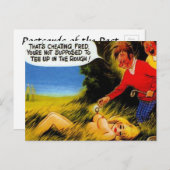 旧はがき – 旧漫画ゴルフはがき ポストカード (正面/裏面)