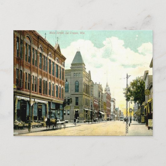 旧はがき – 米国ウィスコンシン州，ラクロス ポストカード (正面)