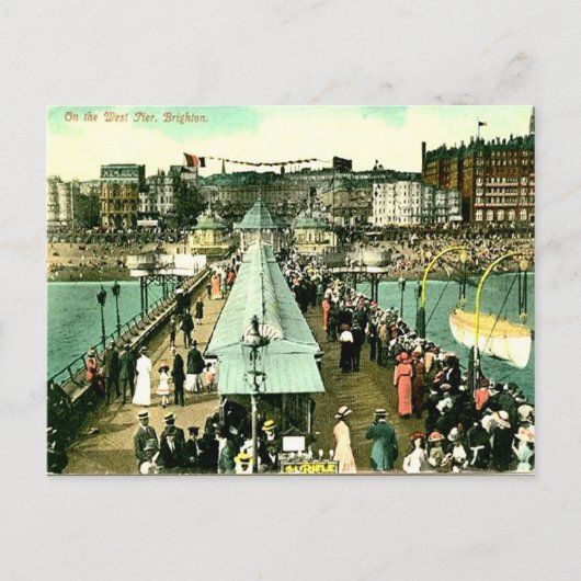 旧はがき – 西ピア，ブライトン，サセックス ポストカード (正面)