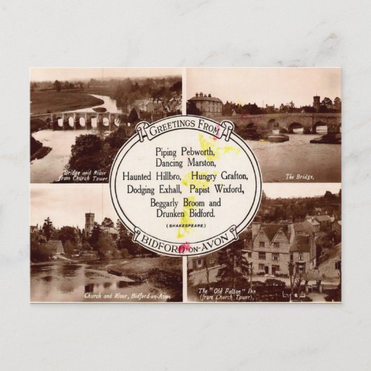 旧はがき – Bidford-on-Avon, Warwickshire ポストカード (正面)
