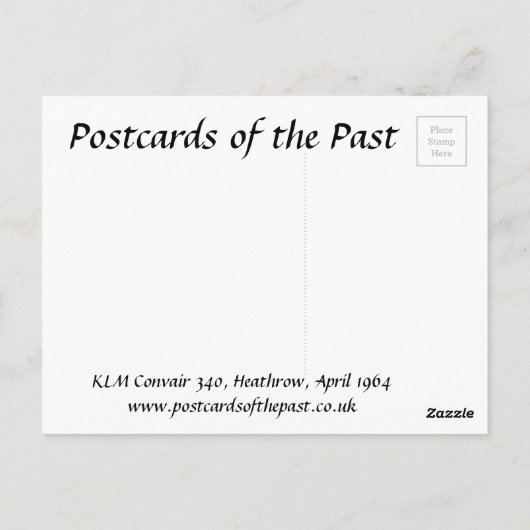 旧はがき – KLM Convair 340 ポストカード (裏面)