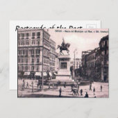 旧はがき – Piazza del Nicio，ナポリ ポストカード (正面/裏面)