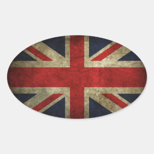 旧アンティークイギリス連合国旗 楕円形シール