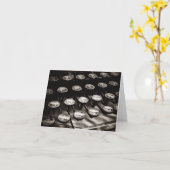 旧アンティークタイプライター鍵白黒 カード (黄色い花)