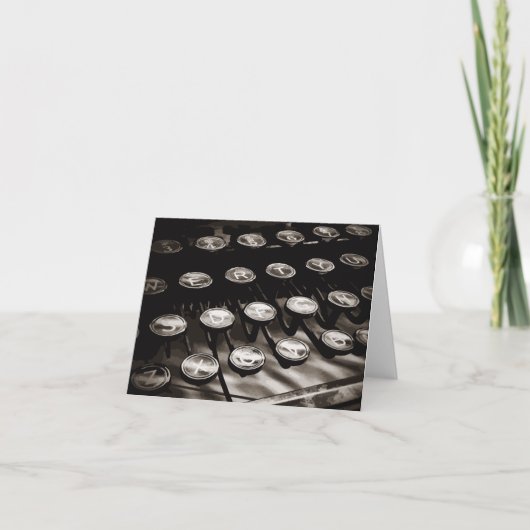 旧アンティークタイプライター鍵白黒 カード (正面)