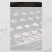 旧アンティークタイプライター鍵白黒 便箋 (正面)