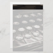 旧アンティークタイプライター鍵白黒 便箋 (正面/裏面)