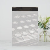 旧アンティークタイプライター鍵白黒 便箋 (スタンド正面)