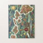 旧アンティークハワイアン諸島地図ヒストリカル ジグソーパズル (縦)