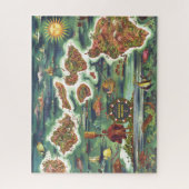 旧アンティークハワイアン諸島地図ヒストリカル ジグソーパズル (縦)