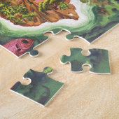 旧アンティークハワイアン諸島地図ヒストリカル ジグソーパズル (側面)