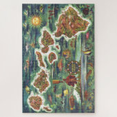 旧アンティークハワイアン諸島地図ヒストリカル ジグソーパズル (縦)