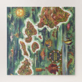 旧アンティークハワイアン諸島地図ヒストリカル ジグソーパズル (縦)