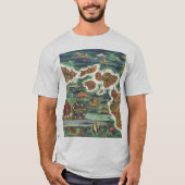 旧アンティークハワイアン諸島地図ヒストリカル Tシャツ (正面)
