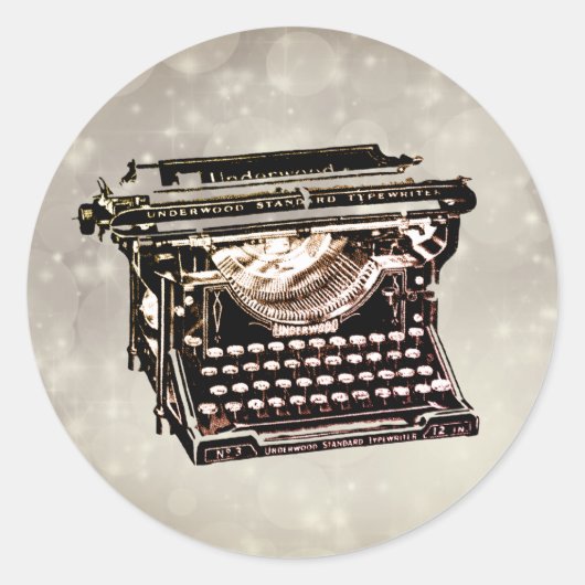 旧アンティークヴィンテージタイプライター収集可能 ラウンドシール (正面)