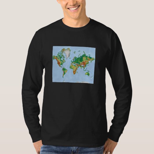 旧アンティークヴィンテージマップワールド1 Tシャツ (正面)
