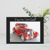 旧アンティークヴィンテージレッドカー招待されました! 招待状 (スタンド正面)