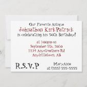 旧アンティークヴィンテージレッドカー招待されました! 招待状 (裏面)