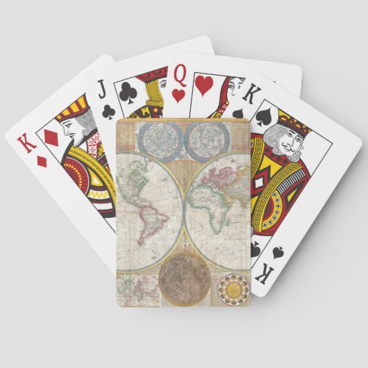 旧アンティークヴィンテージ一般世界地図 トランプ (裏面)