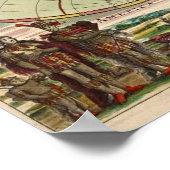 旧アンティークヴィンテージ一般世界地図 ポスター (角)