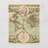 旧アンティークヴィンテージ一般世界葉書の地図 ポストカード (正面)