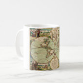旧アンティークヴィンテージ世界地図 コーヒーマグカップ