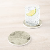 旧アンティークヴィンテージ統一された州マップリトグラフ コースター (側面)