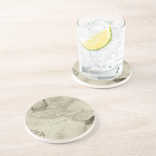 旧アンティークヴィンテージ統一された州マップリトグラフ コースター (側面)