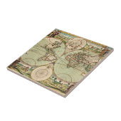 旧アンティーク一般世界地図セラミックタイル タイル (側面)