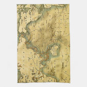 旧アンティーク世界地図 キッチンタオル (縦)