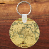 旧アンティーク世界地図 キーホルダー (正面)