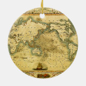 旧アンティーク世界地図 セラミックオーナメント (裏面)