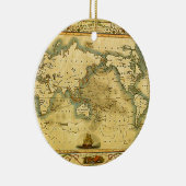 旧アンティーク世界地図 セラミックオーナメント (右)