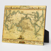 旧アンティーク世界地図 フォトプラーク (側面)