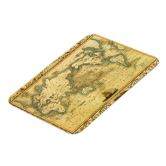 旧アンティーク世界地図 マグネット (左側)