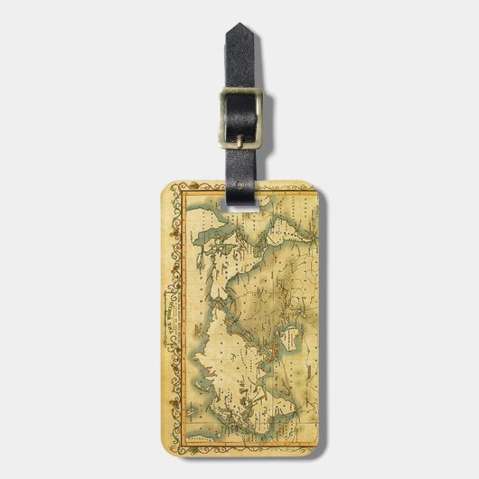 旧アンティーク世界地図 ラゲッジタグ (正面縦)