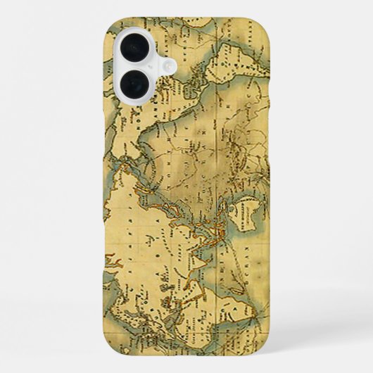 旧アンティーク世界地図 iPhoneケース (裏面)