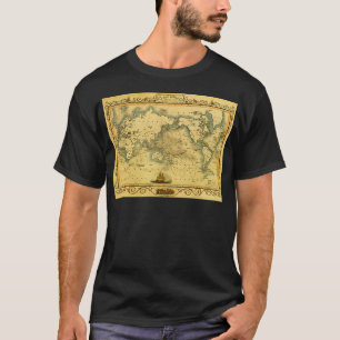 旧アンティーク世界地図 Tシャツ