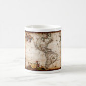旧アンティーク北・南アメリカの地図 コーヒーマグカップ (中央)