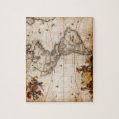 旧アンティーク北・南アメリカの地図 ジグソーパズル (縦)