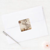 旧アンティーク北・南アメリカの地図 スクエアシール (封筒)