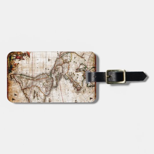 旧アンティーク北・南アメリカの地図 ラゲッジタグ (正面横)