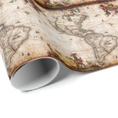 旧アンティーク北・南アメリカの地図 ラッピングペーパー (ロールコーナー)