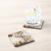 旧アンティーク北・南アメリカ地図リトグラフ コースター (右側)