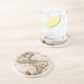 旧アンティーク北・南アメリカ地図リトグラフ コースター (側面)